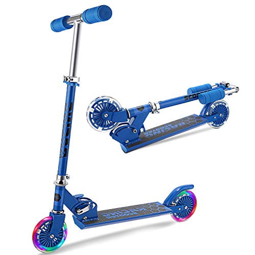 Adjustable Height Folding Kick Scooters with LED Light Up PU Wheels WeSkate Kids Scooter 2 Wheels for Girls Boys 5 and Up Smooth-Gliding Adjustable Height Folding Kick Scooters with LED Light Up PU Wheels WeSkate Kids Scooter 2 Wheels for Girls Boys 5 and Up Smooth-Gliding